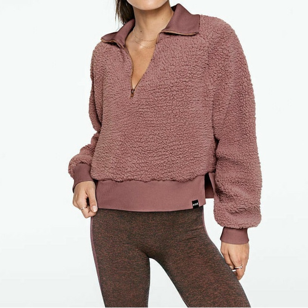 PINK Victoria's Secret Mauve Teddy Jacket